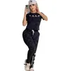 Designer Femmes Survêtements Printemps Eté Deux Pièces Ensemble Lettre Imprimer T-shirt À Manches Courtes Pantalon Casual Costume De Sport Col Rond Tenues Couleur Unie Costumes De Jogging