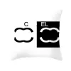 Top Quatily Oreiller Designer Coussins Noir et Blanc Coussin Lettre Logo Coloré Carré Maison Taie d'oreiller Canapé Décoration Pad 45 x 45 cm blanc