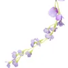 Dekorative Blumen 12 PCs Künstliche Wisteria Ivy Hanging Rebe Kunst Seiden Blume Girlande Lila Hochzeitsbogen Dekoration gefälschte Pflanzenblatt