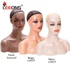 Stands Wig Display Mannequin Head With Non Slip Cap 18" Female Life Size Manikin Head For Wigs, Hats, Sunglasses Jewelry Display