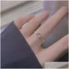 Solitaire Ring Verstelbare ringen met natuurlijke maansteen Fijne sieraden Verloving voor vrouwen Vintage cadeau aan vriendin Drop Delivery Dhuzj