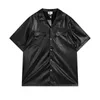 Shorts pour hommes Shirts Casual Shirts Rhude New American High Street Loose Fashion Versatile Couple Summer Summer Short Leather Shirt