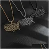 Colliers pendentifs Collier Katarian Carte des États-Unis Cartes de pays en acier inoxydable Chokers pour femmes BIJELRES BIEAUX CADEAUX ETHNIQUES DROP DEL DH6A5