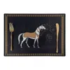 Mild Top Retro Luxury Tang's Horse Printed Dining Table Placemat vattentät oljebeständigt läder västerländsk placemat bordsmattor