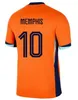 24 25 Euro Cup Pays-Bas Memphis Coupe d'Europe 24 25 Holland Club Jersey Jong Virgil Dumfries Bergvijn 2024 Klaassen aveugle de Ligt Men Kids Kit Kit Football Shirt
