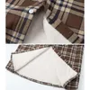 EKLENTSON Heren Winter Dikke Fleece Gevoerde Warme Plaid Flanel Overhemd Jassen Casual Button Down 3 Zakken Sherpa Jassen