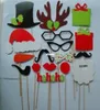 Moda 17 pcslot DIY Po Booth Adereços Bigode Lábio Chapéu Antler Presente Vara Festa de Natal 1711566