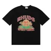 Meichao printemps/été nouveau Rhude lettre impression poids élevé Double fil pur coton décontracté ample à manches courtes T-shirt pour hommes et femmes0YA30YA3