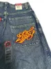 Harajuku Street JNCO Jeans Poche Brodée Baggy Denim Pantalon à Jambes Larges Homme Hip Hop Rétro Mode Taille Haute Droite 240320