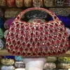 Bolsos de noche XIYUAN Color gris / rojo Monedero de embrague Mango superior Mujeres Piedras de fiesta Embragues Bolsos pequeños