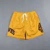 Новые летние мужские спортивные повседневные сетчатые быстросохнущие дышащие уличные пляжные брюки с принтом, тренировочные шорты для бега