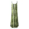 Casual klänningar ärmlös bohemisk plus storlek sommarkläder kvinnor Sling Floral Vintage Beach Holiday Long Women's Dress