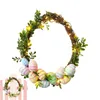 Flores decorativas, corona de puerta de primavera, decoración frontal de vacaciones de Pascua, 30cm/11,8 pulgadas, casa de campo rústica de temporada para porche de pared