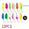 4312pcs Fishing Spoon Lure Set Metal Sequined Baits Trout For Char And Perch With Tackle Box Fake Lures 240312