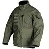 Jaquetas masculinas 2024 jaqueta tática militar resistente ao desgaste impermeável multi-bolso casaco com capuz bombardeiro à prova de vento ao ar livre combate caminhadas