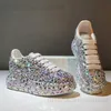 Casual schoenen Glitter Rhinestone Platform Sneakers vrouwen mode luxe designer schoenen voor vrouwen mesh comfort vrouwen schoenen bling dikke sneaker t240323