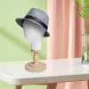 Soportes de 54cm para hacer peluca, cabeza de bloque de estilo, cabeza de maniquí para tocado, gafas, auriculares, sombreros de mesa, exhibición con Base de madera