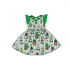 Vestidos de menina vestido de dia de são patrício crianças vestidos design crianças fantasia meninas e chapéu de patrício roupas impressas sorte