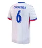 2024 2025 Camisa de futebol francesa Benzema Giroud MBAPPE GRIEZMANN SALIBA PAVARD KANTE Maillot de Foot Equipe Away Jersey Camisa de futebol Home Player Mulheres Homens Crianças Kit