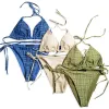 Stijlen zwempak Classics Brown Bikini Set Women Fashion Swimwear in Stock Bandage Sexy Bathing Suits with Pad Tags