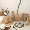 Vases 1pc Wooden Minimalist Style Vase High Dried Flower Storage Decoration Home Living Room Bedroom Handicrafts