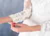 2021 Simple A-line Modest Wedding Dresses Gowns With Long Sleeves Scoop Neck Champagne Lace Appliques Flowers Religious LDS Bridal Gown