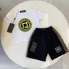 Set di abbigliamento estivo per bambini pantaloncini intrecciati per ragazzi T-shirt di lusso abiti firmati per bambini moda bambini tuta per ragazze set di t-shirt CSD2403231-8