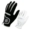 Handskar 1 datorer Herrmikro Soft Fiber Golf Glove Vänster Höger Höger Bortable Wearresistent White Black Guantes de Golf 2227 Yards