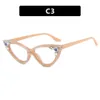 2 pcs Fashion luxury designer 2023 New Cat Eye Diamond Flat Mirror Ball Party Decorative Eyeglass Frame Fashion Personalized Eyeglass Frame Female