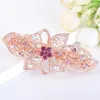 Grampos de cabelo Barrettes Moda Metal Primavera Clipe Strass Pavão Flor Hairpin Headwear para Mulheres Cristal Barrette Acessórios Drop OTHZ6