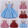 Sweet Wine Sky Blue Pink Jewel Girl's Pageant Jurken Flower Girl Jurken Girl's Birthday/Party Jurken Girls Everyday Skirts Kinderkleding SZ 2-10 D323161