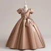 Beauté Poussiéreux Rose Marron Champagne Vin Bijou Robes De Fille De Fleur Robes D'anniversaire De Fille Jupe De Fête Pour Filles Robe De Tous Les Jours Pour Enfants Vêtements De Fête SZ 2-4 D323140