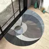 Carpets Entrance Doormat Non Slip Floor Mat Minimalism Art Style Bedroom Carpet Half Round Water Absorbent Bath Mats Bathroom Rugs