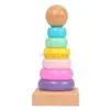 Sortera häckning Stapling Toys Childrens Rainbow Tower Ferry Wood Toy Circle Baby Education Puzzle Ring Montessori Children 24323