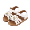 Sandálias Nascidas Bebê Meninas Verão Flor Sola De Borracha Macia Anti-Slip Berço Sapatos Casuais Crianças Andando Sapato Sandália Prewalker