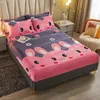 Pillow Winter Warm Mink Cashmere Elastic Band Fitted Sheet Mattress Cover Protector Double Bed Soft Cozy King Size Set