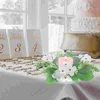 Kwiaty dekoracyjne świecznik girlandy wieniec na wieniec kwiatowe dla stolików pierścionki w przyjęciu Dekoracja wieńców tabletop
