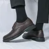 Обувь повседневная деловая кожа Oxford Men Men Woven Pattern Shoes gentleman Fashion Office Men Men Обувь обувь классическая мужская обувь бесплатная доставка