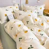 Set di biancheria da letto Ins Set di fiori Federe in lamiera piana Nessun copripiumino di riempimento per ragazze Elegante biancheria da letto floreale rosa Tessili per la casa