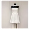 Casual Dresses Mini Dress With One Shoulder Bra Vacation Beach Waist Slimming Appearance Birthday Spring 2024