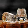 Copos de vinho 2 Pcs 15ml 24K Folha de Ouro Shot Glass Bulk Crystal Wine Tasting Cup Diamond Mountain Luxo Vodka Liquor Tumbler Bullet Glass L240323
