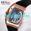 Swiss Richardmills Automatic Watches Luxury Mechanical Sports Wristwatch RM067 Ultra Thin Mens Watch 18K Rose Gold Black Dial Date Display Automatisk mekaniker HBUS