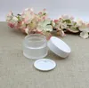 Storage Bottles 30g/ml White Cap Frosted Glass Jar Empty Cream Jars Cosmetic Packaging Containers Plastic 100pcs SN343