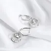 Smyoue plaqué or blanc 0.51CT boucle d'oreille goutte pour les femmes étincelant coeur battant boucle d'oreille S925 bijoux en argent Sterling 240301