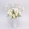 Fleurs décoratives 52 cm marguerite blanche fleur artificielle longue branche mariage maison jardin décoration bricolage mariée soie Bouquet Floral