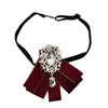 Bow Ties Vintage Tie Ladies Head Diamond Ribbon Tassels Brooch Girls