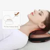 Massaging nek kussenweren verwarming nek massagemassagekussen shiatsu cervicale kussen massager warmte elektrische rug lumbale kussen rollen hoofdsteun voor auto's reizen 240323