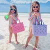 2024 Large Summer Bag Waterproof Beach Luxury Organizer PVC Plastic Mens Basket Bags Tote Handbag Women