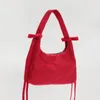 Storage Bags Bow Design Nylon Handbag 2024 Spring Women Casual Solid Underarm Bag Sweet Trend Ladies Simple Vintage Shoulder