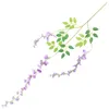 Flores decorativas 12 Pcs Artificial Wisteria Ivy Pendurado Videira Falso Flor De Seda Guirlanda Roxo Arco De Casamento Decoração Folha De Planta Falsa